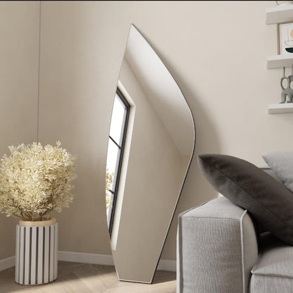 Sleek standing mirror with minimalist frame for modern living room and bedroom decor