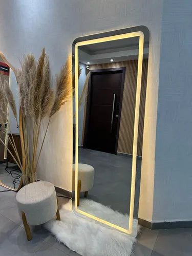 Decorsz™ Rounded edges  Full-Length LED Mirror – Touch Sensor & Dimmable Lighting