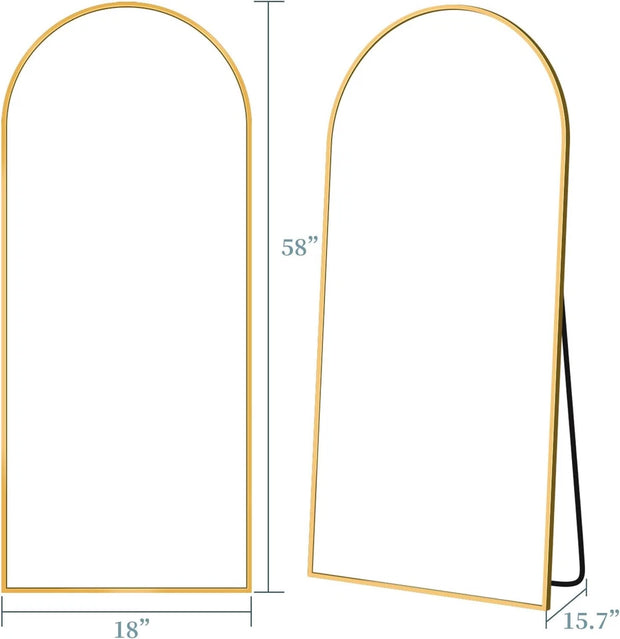 Luxury Arched Full-Length Mirror with Gold Frame – Premium Home Décor