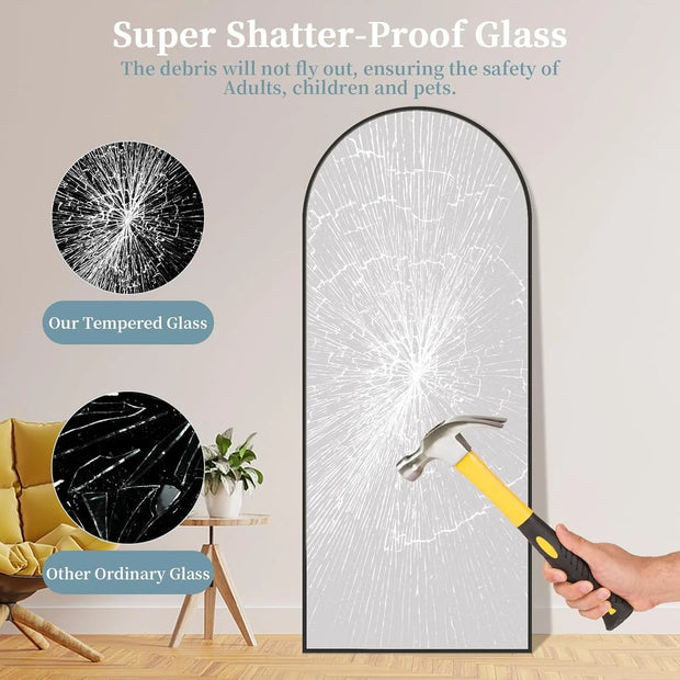 Luxury Arched Full-Length Mirror with Gold Frame – Premium Home Décor