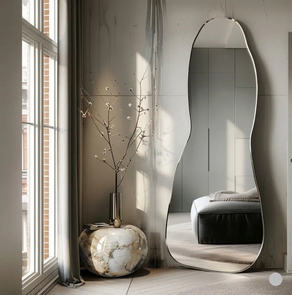 Standing mirror price in pakistan Modern interior with a tall floor mirror, 
