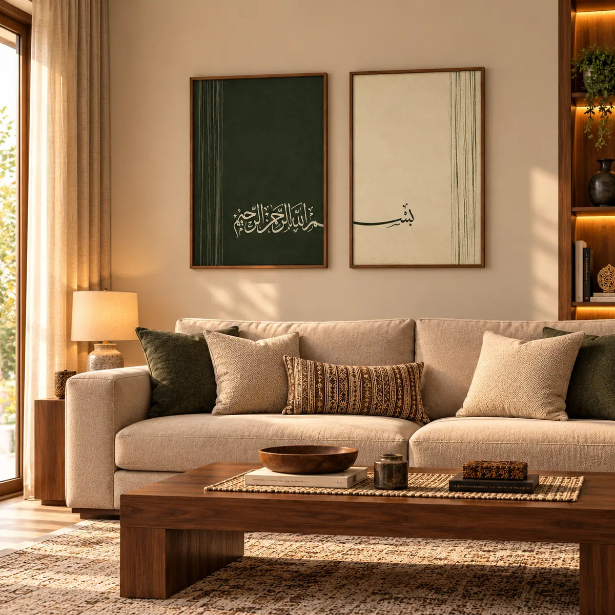 Bismillah Wall Art | Arabic Calligraphy | Set of 2