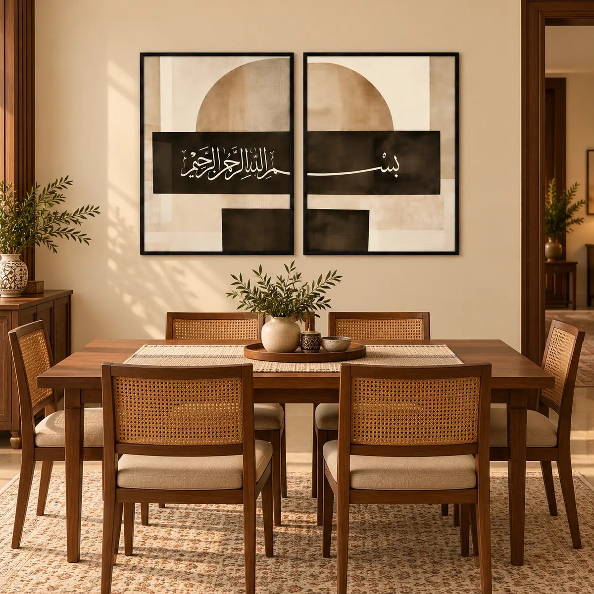 Bismillah Calligraphy Wall Art | Set of 2