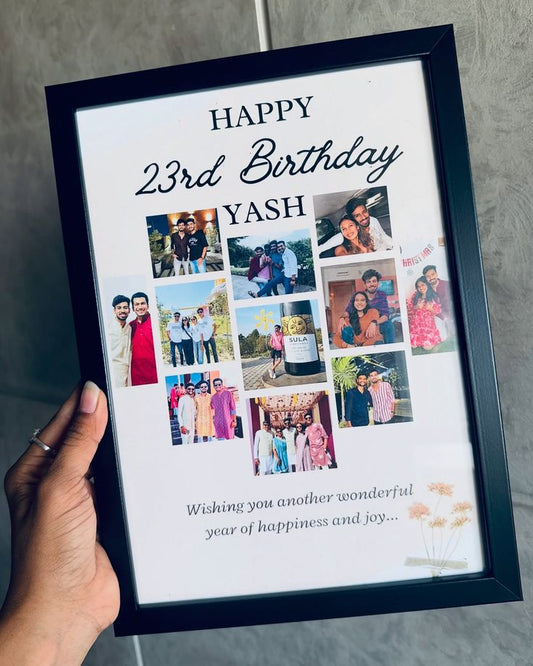 Custom Birthday Photo Collage Frame | Personalized Birthday Gift for Men & Women | Decorsz
