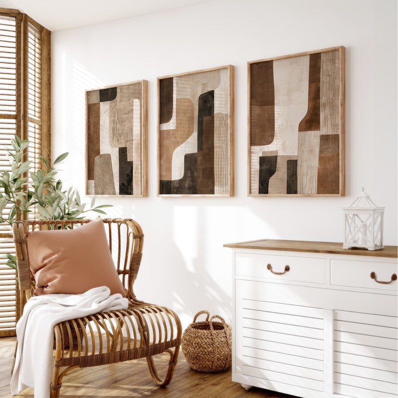 Neutral Abstract Wall Art for Modern Home