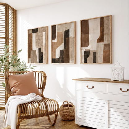 Neutral Abstract Wall Art for Modern Home