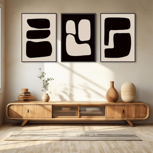 Minimal Abstract Wall Art for Stylish Bedrooms