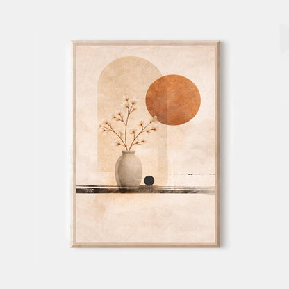 Warm Abstract Wall Art for Living Room