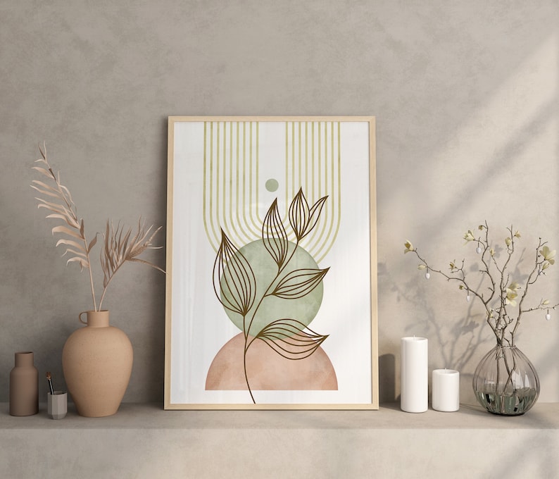 Black Floral Silhouette Canvas Art | Minimalist Botanical Wall Frames