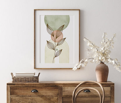 Black Floral Silhouette Canvas Art | Minimalist Botanical Wall Frames