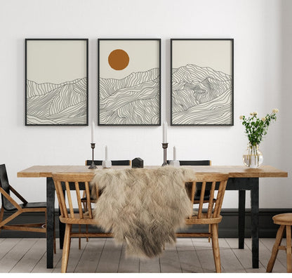 Minimal Mountain Wall Art Decor for Office Interiors