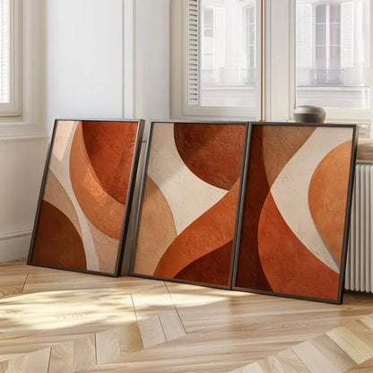 Three Panel Abstract Wall Art for Modern Spaces