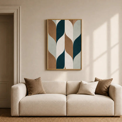 Abstract wall art paintings featuring a retro geometric design for modern living room, bedroom, and minimalist home décor.