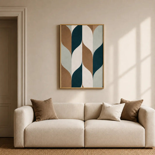 Abstract wall art paintings featuring a retro geometric design for modern living room, bedroom, and minimalist home décor.