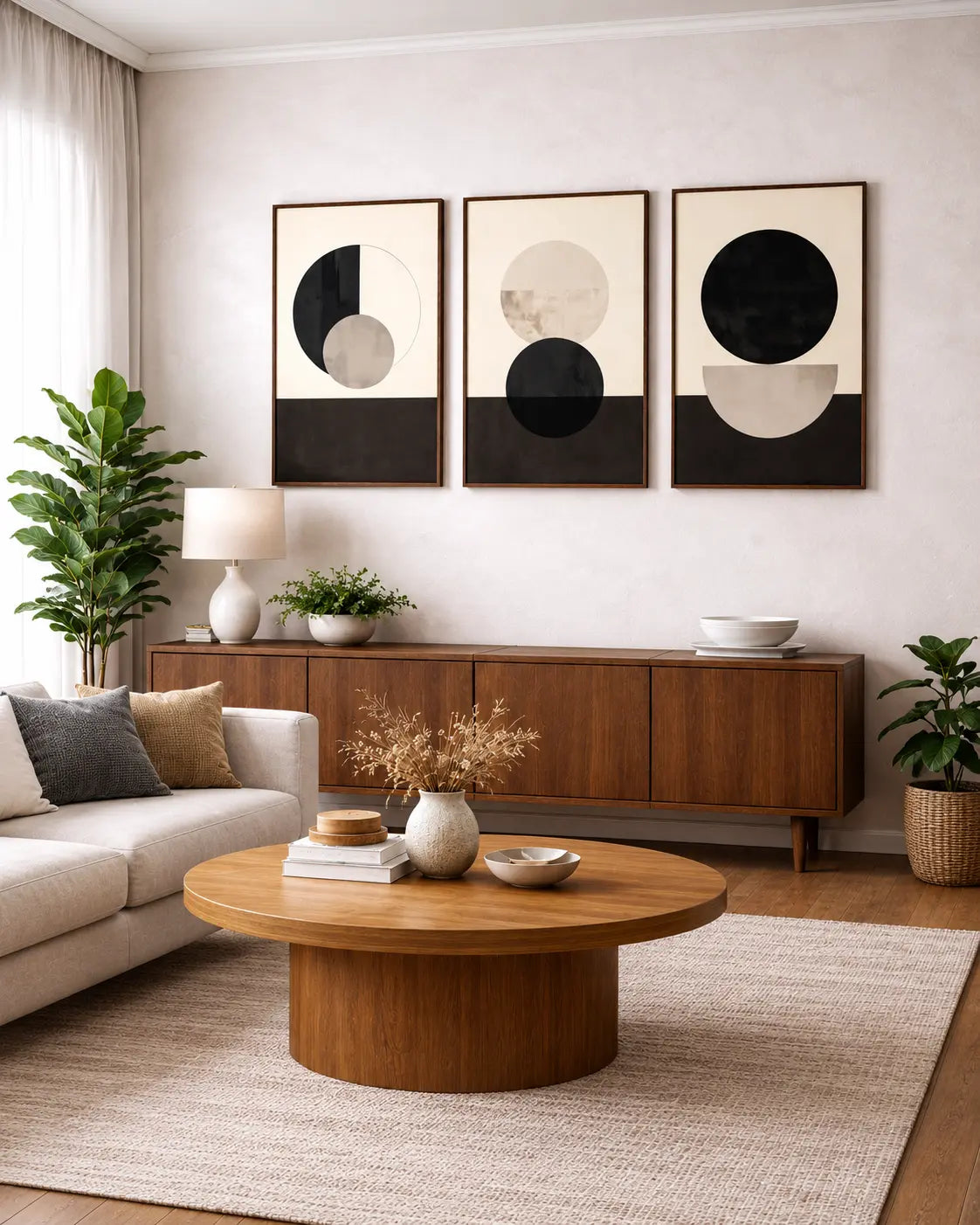 Black and White Wall Art Set of 3 | Abstract Wall Frames