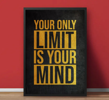black and gold motivational wall with frames quote decor for office and modern interior