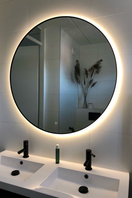 Frameless LED Mirror – Clean Minimalist Design with Touch Sensor Light