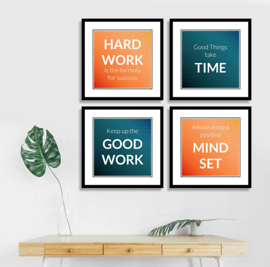 customized frame with motivational quote for office desk and minimalist wall decor