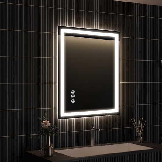 Wall-Mounted Horizontal LED Mirror – Touch Light for Modern Interiors