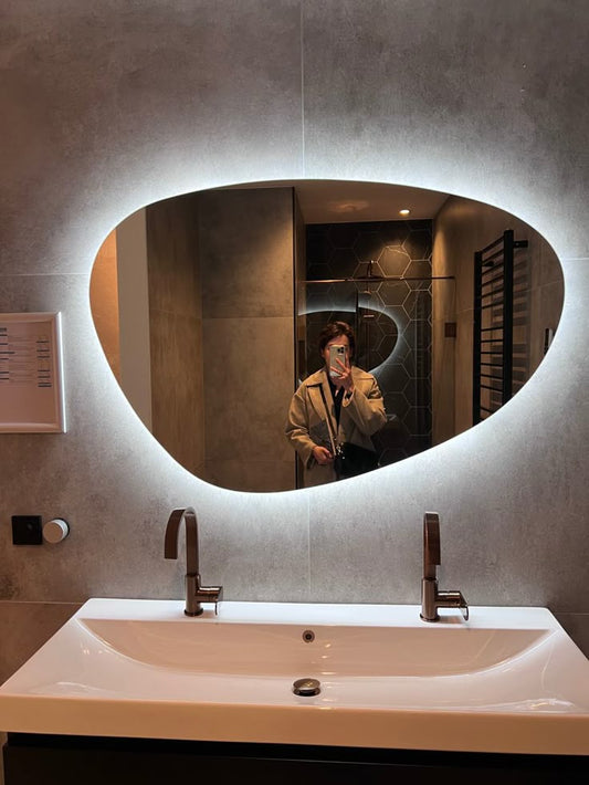 Frameless LED Mirror – Clean Minimalist Design with Touch Sensor Light
