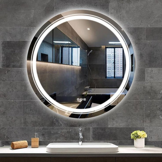 Modern Round LED Mirror – Frameless Design V-2