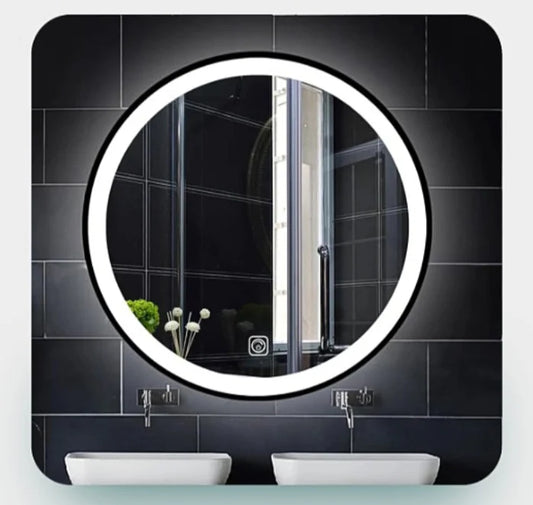 Modern Round LED Mirror – Frameless Design V-5
