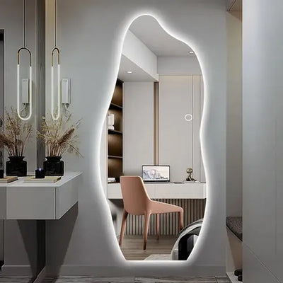 Decorsz™ Modern Irregular Full-Length LED Mirror – Touch Sensor & Back Lighting