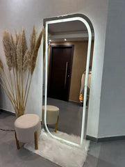 Modern Rectangle Full-Length LED Standing Mirror – Rounded Edge Design