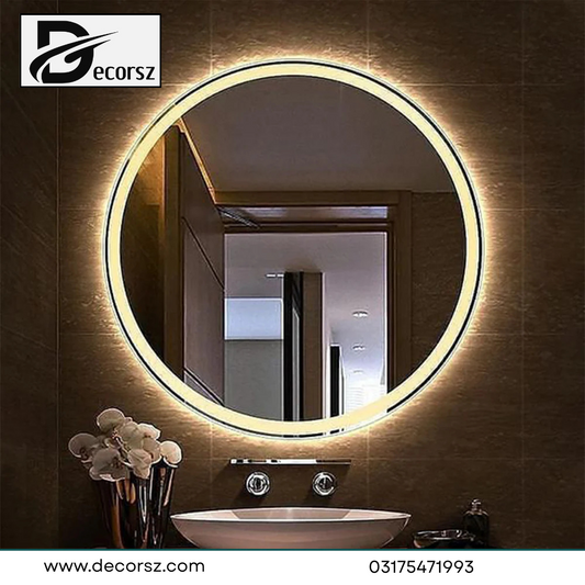 Modern Round LED Mirror – Frameless Design V-6